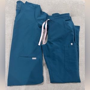 Figs Scrubs Set - Caribbean Blue